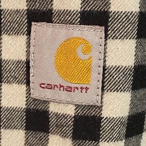 NWT Carhartt Loose Fit Check Plaid Flannel in Black & White Unisex Sz L